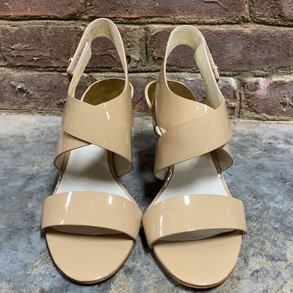 Michael Kors Nude Patent Joselle Open Toe Pump - Picture 3 of 12